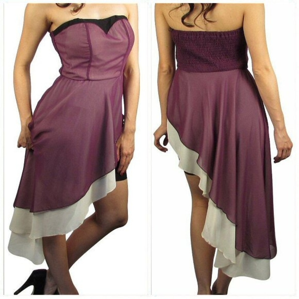 NWT Unique Purple Strapless Dress Size M